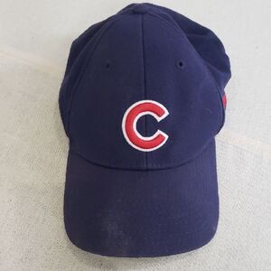 New Era Baseball Cap Chicago Cubs Wool Fitted Navy Blue S/M Vintage Hat